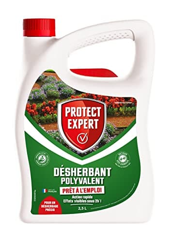 PROTECT EXPERT Désherbant Prêt À L'Emploi - Polyvalent - Effets Visibles Sous 2h - 2,5L - Jusqu’à 50m² Traités PROHERBIOPAL25N