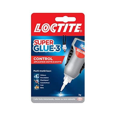 Loctite Super Glue-3 Control, Colle instantanée surpuissante avec débit contrôlé, Colle universelle pour la plupart des matériaux, colle liquide dans un flacon anti choc de 3 g