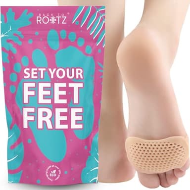 ROOTZ® | 2 Paires de Coussinets Métatarsiens pour Douleur Avant-Pied | Semelle en Gel pour Talons Hauts, Métatarsalgie et Neurome de Morton | Design Anatomique