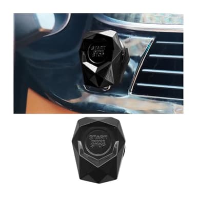 JNNJ Couvercle du Bouton Poussoir de Voiture, Garniture Protection de Bouton de Démarrage du Moteur, Housse en Métal de Bouton D'allumage Universel Décoration pour Intérieur de Voiture(Noir)