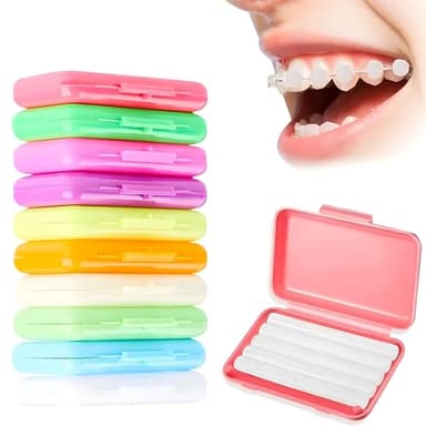 10 Boîtes Cire Orthodontique, Cire Orthodontique pour Accolades, Cire Dentaire, Cire Orale, Cire de Soulagement Pour Soulager les Irritations et les Douleurs(10 Saveurs)