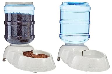 Amazon Basics Chien Distributeur d’eau et de nourriture pour animaux, 2.5 gallons (9.46 l), Grande taille, Blanc