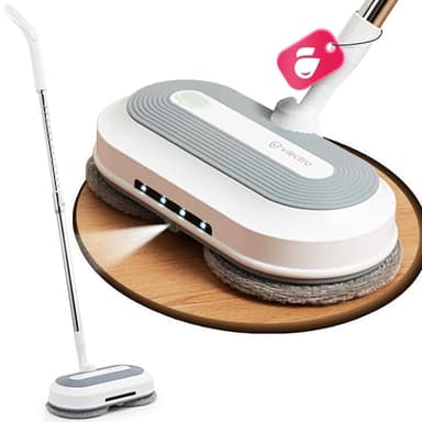 Vlectro Cordless Electric Mop – Balai Serpillère Sans Fil, Tête 180°/90°, Réservoir d’Eau & Spray, LED Lumière, Serpillière pour Parquet, Carrelage et Sols Durs