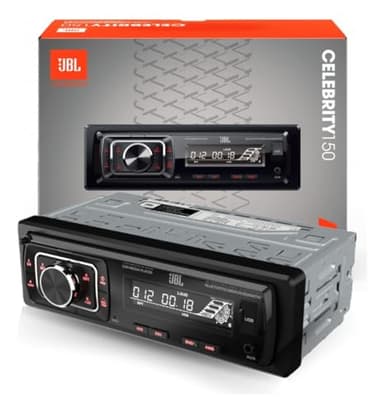 JBL Autoradio Bluetooth Voiture Celebrity 150 par Harman Kardon, Poste Radio 1 DIN, 4x50W, Streaming Bluetooth, kit Main Libre Voiture, écran Amovible, AM/FM, USB, SD, AUX, 2 Sorties RCA pour Ampli