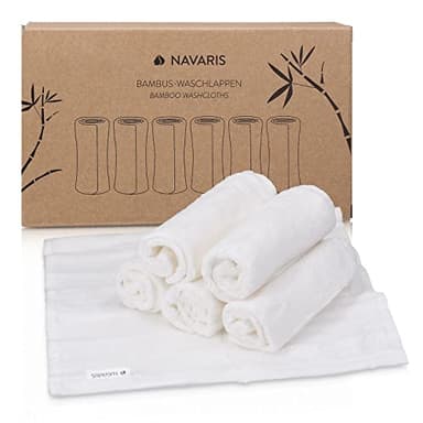 Navaris 6x Serviette pour Visage - Lingette Douce Lavable pour Bébé et Peaux Sensibles en Viscose Dérivée du Bambou - 100% Naturel Hypoallergénique et Réutilisable