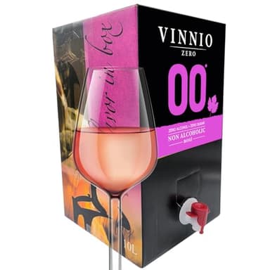 VINNIO - Vin sans alcool 0,0 Rosé | Bag in Box 10 litres | Équivalent à plus de 13 bouteilles de 750 ml | Format Économique avec Robinet (Sans Sucre, Faible en Calories).