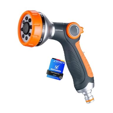 GRIFEMA GE1303 Pistolet arrosage du jardin 8 modèles réglables, pulvérisateur multifonctionnel avec débit d'eau contrôlable, lavage de voiture, nettoyage de cour, Exclusivité Amazon
