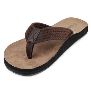 riemot Tongs Homme Confortables – Sandales Légeres, Antidérapantes, Tong Chaussures Été avec Support de Voûte Plantaire, Idéal Tongues pour Plage Piscine Jardin ou Loisirs Quotidiens, 43 EU