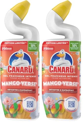 Canard® WC Gel Action Intense Edition Limitée Tropical Adventure - Gel Nettoyant et Désinfectant - Tue 99,9% des Bactéries - 1 Gel 750ML (Lot de 2)