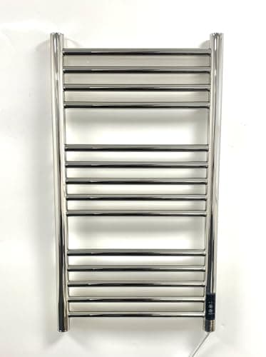 Manissa Seche Serviette Electrique, Greened House Porte-Serviettes Chauffant Acier INOX, Finition Miroir, série Siena, Montage Mural H720 x L400 mm