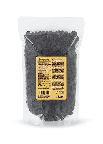 KoRo - Pépites de chocolat noir sans sucre 1 kg - Chocolat de couverture, 72% de cacao