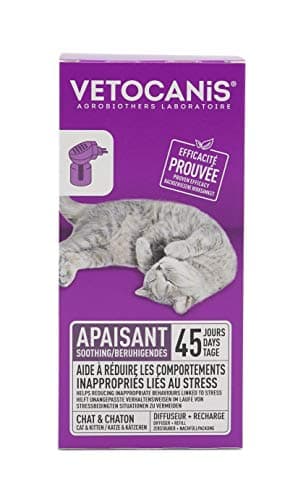 Vetocanis | Spray Apaisant et Calmant pour Chat | Diffuseur Anti Stress Chat | A base de Phéromones Apaisantes | Effet Immédiat et efficacité prouvée | Pour Chat et Chaton
