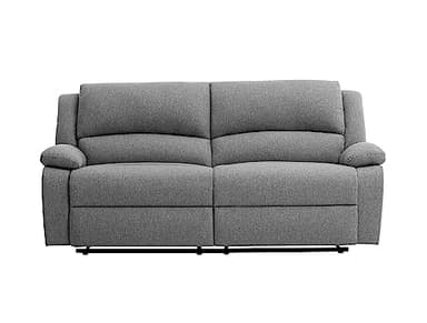 LOUNGITUDE - DETENTE - Canapé de Relaxation - Manuel - 3 Places - Inclinaison réglable - en Tissu - Gris Clair -L193cm