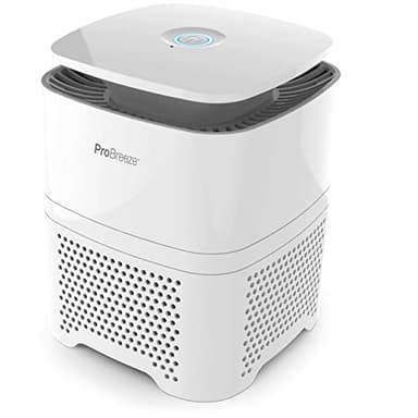 Pro Breeze Purificateur d'air 4 en 1 avec Préfiltre - True HEPA et Filtre à Charbon Actif - Générateur d'Ions Négatifs, Sans ozone - Capture Allergènes, Pollen, Fumée, Odeurs - Bureau, Salon, Chambre