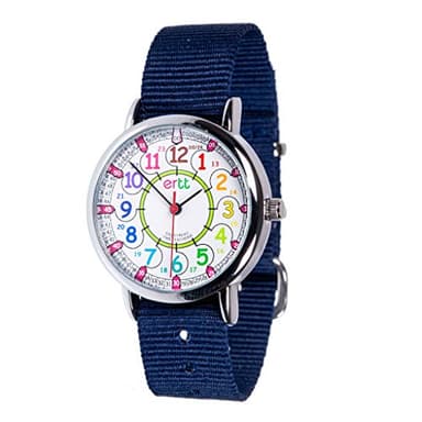 EasyRead Time Teacher Montre Enfant - Montre Pédagogique Garçon - Montre pour Apprendre à Lire l'heure - Montre-Bracelet éducative pour garçon et Fille - Cadran analogique - 12/24h