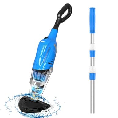 PoolyPoly 2025 Aspirateur de Piscine à Batterie Rechargeable, Aspirateur à Main sans Fil, 80 Minutes d'Autonomie, Nettoyeur Électrique pour Piscine, Jacuzzi, Spa, Bleu
