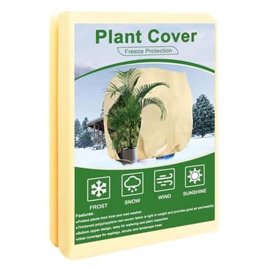ZOZIJIU Protection hivernale pour plantes - Protection des plantes - Tente d'hiver avec fermeture éclair et cordon de serrage - Protection contre le gel - Pour plantes en pot, palmiers, oliviers (80 x