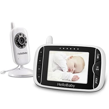 HelloBaby Babyphone HB32 Moniteur Vidéo sans Fil avec Appareil Photo Numérique, Camera Bebe Surveillance de la Température de Vision Nocturne et Système de Communication Bidirectionnelle