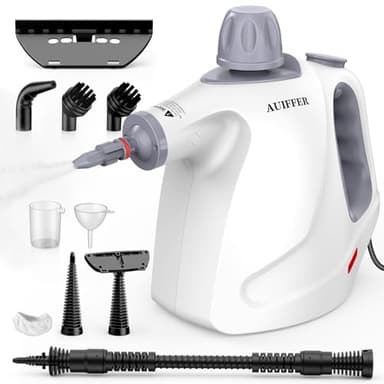 Nettoyeur Vapeur Portable - 10 Accessoires, 3,2 Bar & 450ML 1050W, Verrou de Sécurité/Fonctionnement Continu, Graisse & Saleté Nettoyant Vapeur - Steam Cleaner for Home Canapé, Sol, Vitre, Matelas
