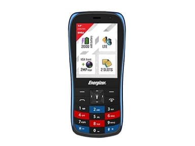 Energizer – 4G E284S Téléphone Portable à Clavier Physique – Double SIM (Nano), Écran 2,8", WiFi, Caméras Avant/Arrière, Batterie 2000 mAh – Garantie 3 Ans – Noir/Bleu – Débloqué
