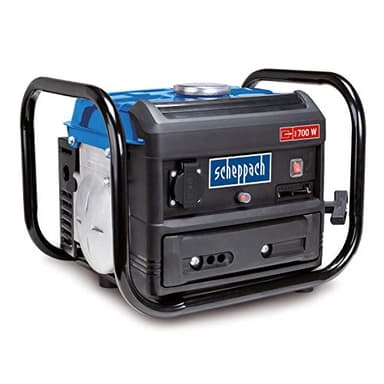 Scheppach Groupe Electrogène SG1000 | 700W | Moteur 2T 63cm3 | Lanceur manuel | Réservoir de carburant 4L | Technologie AVR | Conception compacte & Légère | 230V - équipé d'un disjoncteur