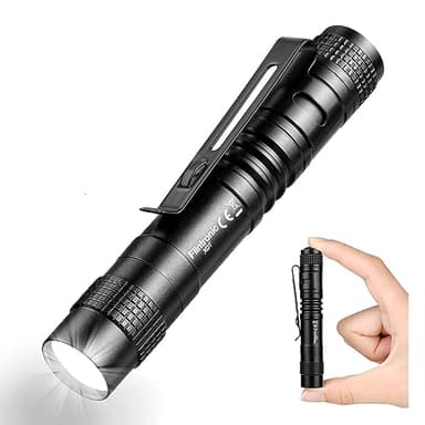 flintronic Mini Lampe de Poche LED, 9cm Aluminium Lampe Torche Led avec Clip, 200 lumens stylo Lampe de Poche Portable Étanche Torche pour Bricolage, Travail, 1*AAA Piles (Non Incluses)