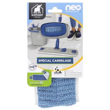 ÉLÉPHANT Maison - Housse Lavage Neo Carrelage - Nettoyage Profond - Atteint Joints & Aspérités - Tissage à Plis, Système Easy Clip - Lavable en Machine - Polyester - Haute Qualité