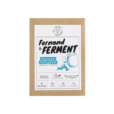 FERNAND LE FERMENT - ferments lactiques pour yaourt maison, 32 pots de yaourt bulgare, spécial yaourtière, fabriqué en Bulgarie (4 sachets = 4 litres de yaourt)