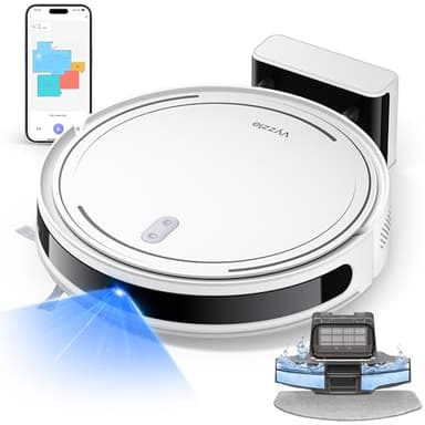Vyzzle Aspirateur Robot D10, Robot Aspirateur Laveur 5000Pa, Navigation Lidar Robot Aspirateur 3 en 1,Ultra Silencieux & Fin, Alexa/WiFi/APP, Idéal pour Les Poils d'animaux, Tapis et Sols