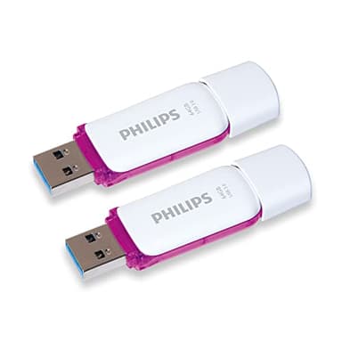 Philips Snow Édition Super Speed clé USB 3.0 2X 64 Go pour PC, Ordinateur Portable, Stockage de données informatiques, Vitesse de Lecture jusqu'à 100 Mo/s