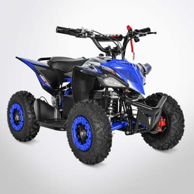 Pocket Quad TIRAX 800W - Mini Quad Enfant Électrique 800W - Bleu