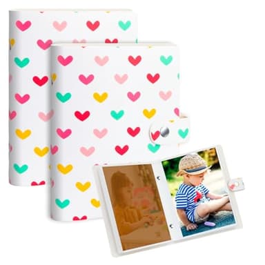 2 Paquets Petit Album Photo 10x15 CM, Album Photos avec couverture en cuir, Mini Albums Photo pour 6 x 4 Pouce Les pochettes contiennent 52 photos 4x6, Livre d'images pour photos de famille (Blanc)