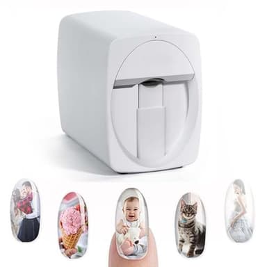 NYMFEA Imprimante d'art D'ongle 3D,Machine d'impression D'ongles Automatique Intelligente,Prise en Charge WiFi/Bricolage/USB,Imprimante D'ongles pour Un Usage Domestique en Salon Manucure,White
