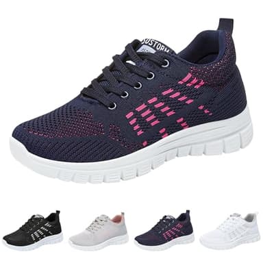 Chaussures De Course Pour Femmes Légères - Marche Respirantes Sports, Tennis, Athlétisme, Gym, Baskets Décontractées En Maille Blanches Femme Basket Sport Confort Montantes Ouverte Nettoyant