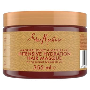 SHEA MOISTURE - Masque Hydratation Intense - Pour les cheveux secs et abîmés - Au Miel de Manuka et Huile de Mafura - Adoucit les cheveux - 355ml