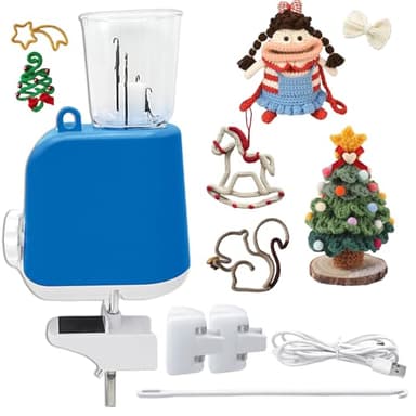 Machine à Tricoter Électrique Très Efficace,Machine à Tricoter Française,Tricotin Automatique,Broyeur Pour Artisanat DIY Cordon Pour les Amateurs de Crochet,Utilisation Facile pour les Débutants,Bleu