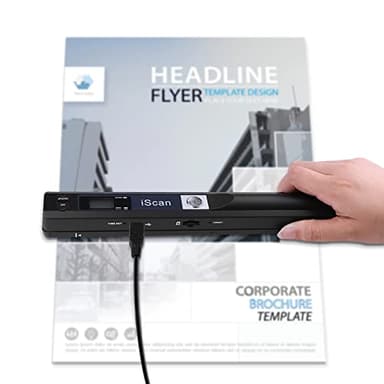 Houkiper Scanner Portable, Scanner De Documents Portable A4 Images Scanner Scanner d'images Portable USB Sélection de Format JPG/PDF-300 dpi / 600 dpi / 900 dpi
