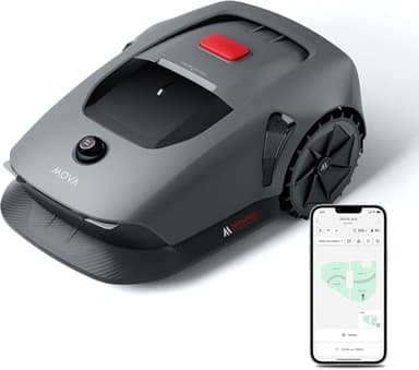 MOVA 600 Robot Tondeuse Installation sans Fil, cartographie 360° 3D LiDAR jusqu'à 600 m², évitement Intelligent des Obstacles. Contrôle Via App, Coupe en U, Silencieux, alertes de sécurité.