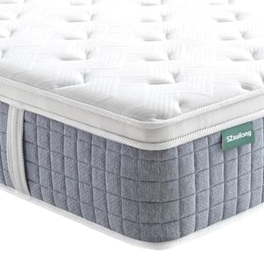 SZsuilong Hybride Matelas 160x200 cm 26cm Épaisseur Matelas de Premium H3 H4 Ferme,7 Zone de Confort Matelas Ressorts Ensachés,Mousse à Mémoire Forme,Soutien Parfait, Certifié Oeko-Tex