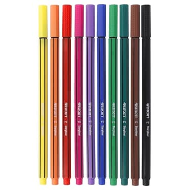 Westcott STORYLINER Fineliner Mix 10 Pièces | Fineliner haut de gamme avec une largeur de trait de 0,4 mm | Trait précis, pointe métallique | E-744256 00