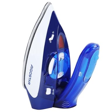 Aigostar Fer à Repasser à Vapeur de Voyage, Poignée Pliable, Semelle en Acier Inoxydable, Double Tension 120V-240V, 1100W, Sélecteur de Température