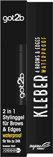 got2b 4 Brows & Edges - Waterproof - 16 ml - Mascara Brow Gel & Hair 2 en 1 - Résistant à la transpiration et à l'eau - Pour une tenue jusqu'à 24 h - Avec brosse à sourcils pratique pour coiffer les