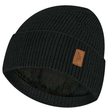 BAVATEE Bonnet Homme Hiver, Doux Élastique Chapeau Homme Femmes, Chaud Bonnets Homme Garcon avec Doublure Épais pour Hommes et Femmes