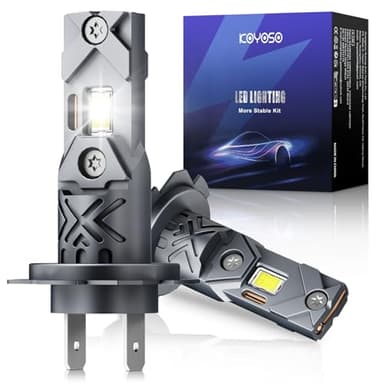 KOYOSO LED H7 100W 22000LM Ampoule LED H7 6500K, 1:1 Mini Taille Remplacement Halogène, Plug and Play, 2 Ampoules
