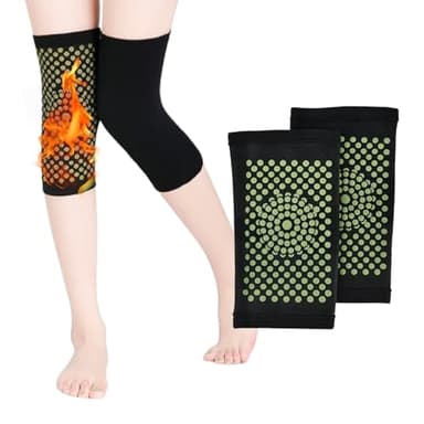 Genouillère Auto Chauffante, Genouillère Chauffante, Chauffante Manchon De Genou, Genouillère Thermique, Genouillère Coussin Chauffant, Soins de Santé Articulaires, pour Hommes et Femmes, Noir