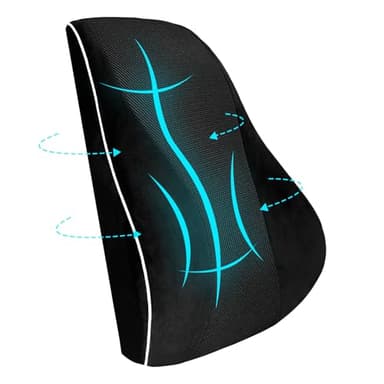 USHOP Coussin Lombaire,Coussin de Soutien Lombaire Ergonomique Double Face Thermorégulé,Support Dorsal en Mousse à Mémoire Haute Densité,avec Double Sangles Réglables et Housse Amovible
