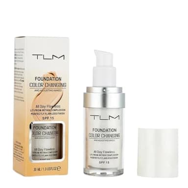 TLM Foundation – Fond de Teint Changeant de Couleur – S’adapte Automatiquement à Votre Teint – Léger, Hydratant & Hypoallergénique – Tenue 24h – Waterproof – Maquillage Ultra HD