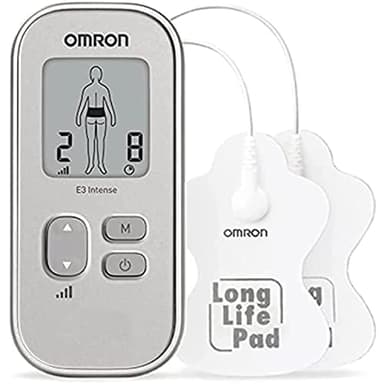 OMRON E3 Intense Portable TENS appareil antidouleur – Electrostimulateur Musculaire Sans Médicaments pour Soulagement Neuropathique avec 6 Programmes pour Dos, Épaules, Articulations & Muscles