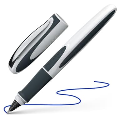 Schneider Ray Stylo Roller (Rechargeable avec Cartouches d'encre Standard, convient aux Droitiers et gauchers) 1 Pièce, Blanc/gris