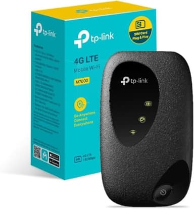 TP-Link M7000 Routeur 4G Sim WiFi N300Mbps, Pocket WiFi Portable, Modem 4G, Box 4G Débit 150Mbps, Modem 4G, Hotspot 4G, Batterie Rechargeable de 2150mAh, Déverrouillé Compatible Toute SIM